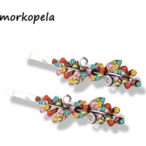 Morkopela Vintage Peacock Hairpin Pairs Rhinestone Hair Clip Jewelry For Women Party Banquet Hair Pins Accessories