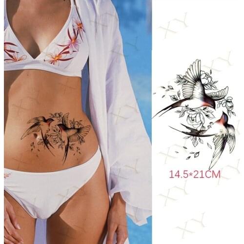 Waterproof Temporary Tattoo Sticker Shuang Feiyan Flower Leaf Flash Tattos Polar Bear Butterfly Body Art Arm Fake Tato Women Men