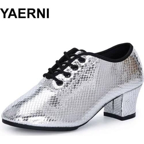 YAERNI Women Latin Dance Shoes Womans Ballroom Dancing Shoes Square Soft Bottom Practice Shoes Ladies Salsa Tango Dance Shoes