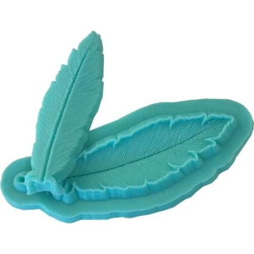 2pcs feather Silicone Moulds chocolate mold Fondant cake Decorating Tool Baking gateau cupcake toppers patisserie accessories