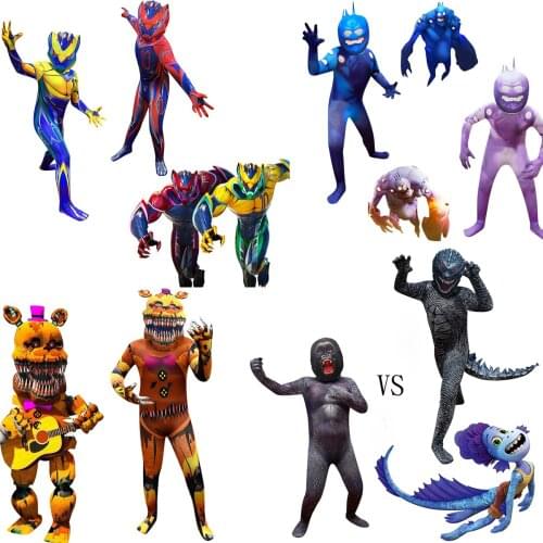 2021 Scary Game Kids trevor henderson monsters Roleplay Siren Head Costume with Hat Halloween Cosplay Jumpsuits for Boys Girls