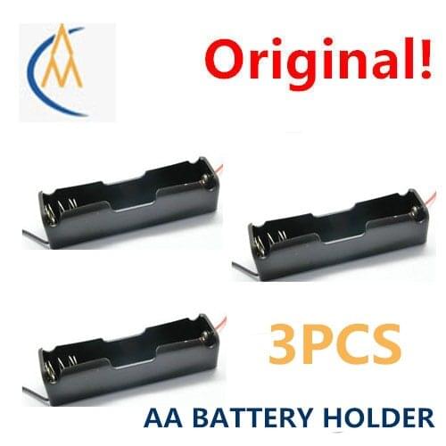 3PCS 5 No.1 uncovered battery box AA type - one battery box flat row high quality 1.5V single battery box with wire