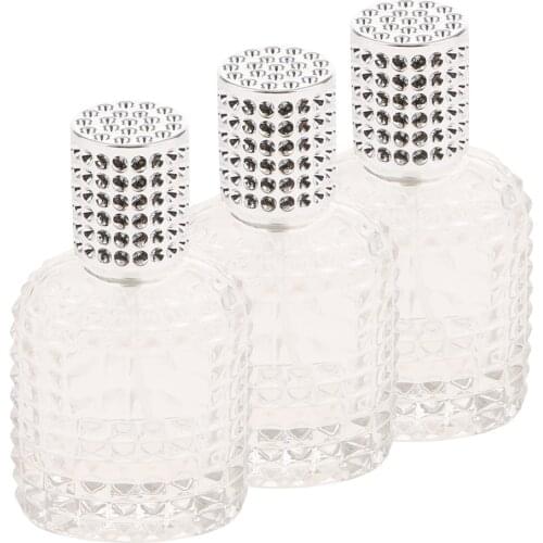 3pcs Portable Mini Refillable Perfume Atomizer Spray Bottle for Outgoing Silver 50ml