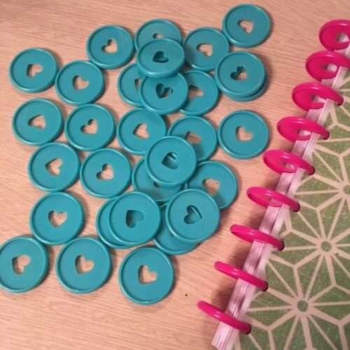 6pcs/lot Heart Binding Buckle Disc Ring Mushroom Hole Ring Round Plastic Disc Buckle Hoop DIY Binder Notebook Binder Ring