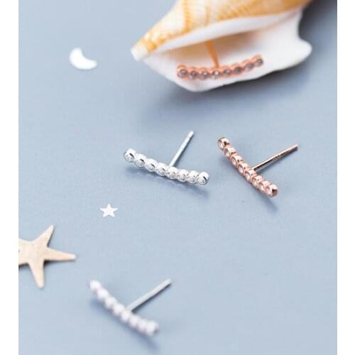 925 Sterling Silver Bubbles Line Circles Post Stud Earrings Jewelry A1018