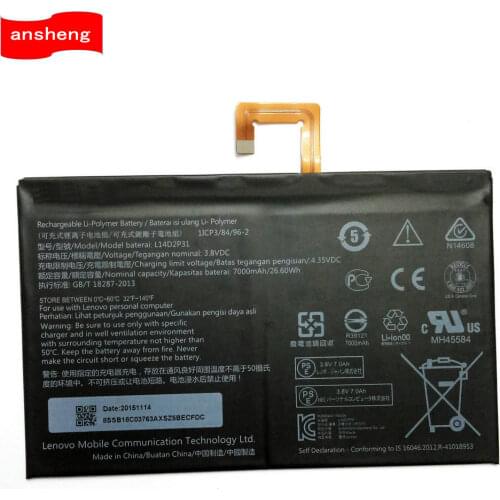 High Quality 7000mAh L14D2P31 battery for Lenovo Tab 2 A7600-F A10-70F Tab2 A10-70 A10-70L Battery