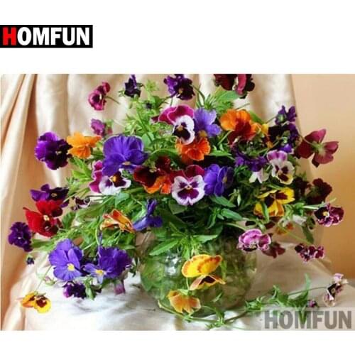 HOMFUN "Flower landscape" Diamond Painting 5D Full Square/Round Drill Home Decor DIY Diamond Embroidery Cross Stitch A27122