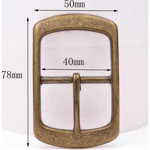 Antique Brass Center Bar Belt Buckle for Leather Belt Replacement Fit 40mm Strap