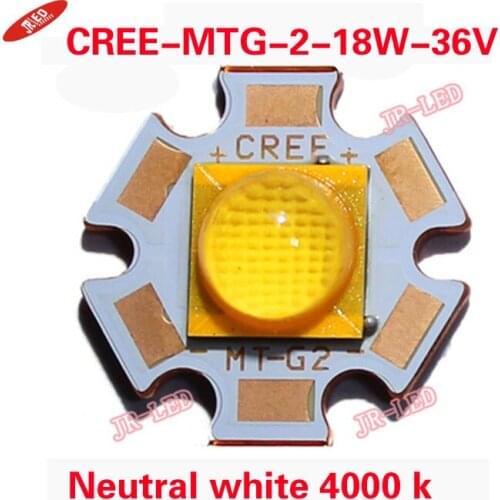 Freeshipping 10PCS Cree XLamp MTG-2 MTG2 18W 36V 36 v lights Neutral white 4000K 20mm Star Base Copper plate
