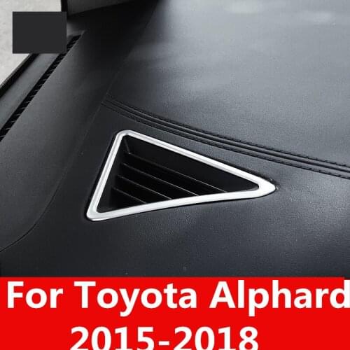 For Toyota Alphard 2015-2018 Car styling Car dashboard outlet box special modified Stainless Steel decorative frame decoration