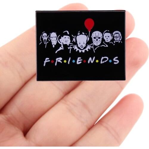 DZ2328 Halloween Friends Enamel Pin Terror Movie Bag Lapel Pin Cartoon Holiday Badge Backpack Decoration Jewelry Accessories