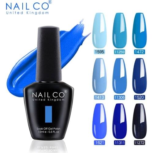 NAILCO 15ML Blue Color Series Gel Nail Polish For Manicure Nail Art Semi-permanent Hybrid Varnish Nail Supplies for Nail Polish