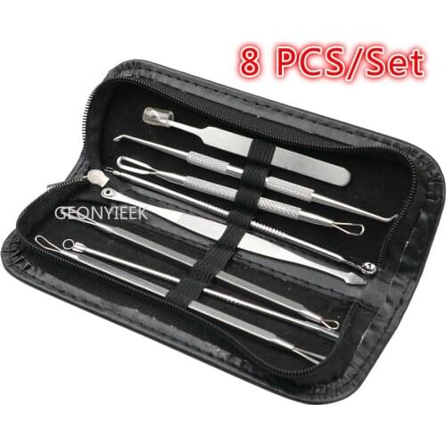 3/8pcs/set Blackhead Comedone Acne Pimple Blackhead Remover Tool Spoon for Face Skin Care Tool Needles Facial Pore Cleaner