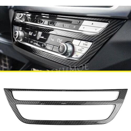 For BMW X4 G02 X3 G01 2018 2019 2020 Dashboard Multimedia AC Switch Panel Cover Carbon Fiber