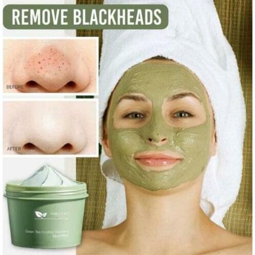 100g Green Tea Ice Muscle Face Mud Mask Deep Cleansing Shrink Pores Acne Blackhead Removal Essence Facial Skin Care Cream