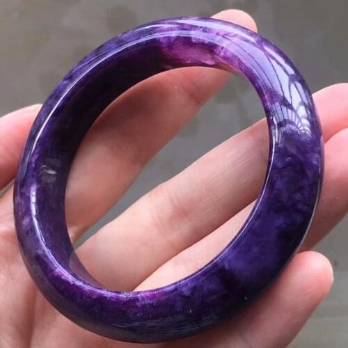 Genuine Natural Purple Charoite Russian Gems Stone Lady Fashion Reiki Woman Bangle Innder Diamater 54mm AAAAA Certificate