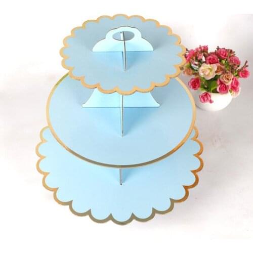 Newly 3 Tier Cupcake Stand Dessert Holders Convenience Cardboard Cupcake Stand for Wedding Home Birthday Party