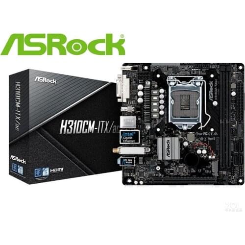 New ASRock H310CM-ITX/ac desktop motherboard LGA 1151 DDR4 32GB USB2.0 USB3.1 H310 Desktop board PC sales mainboard