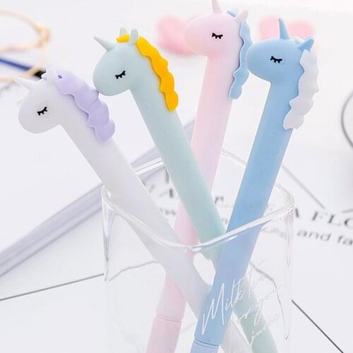 36pcs Wholesale Lovely Unicorn Neutral Pen Soft Signature Pen Student Writing Office Pen for School Supplies Gifts
