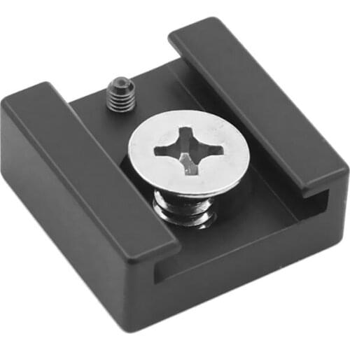 Cold Shoe Mount Adapter Base Extension Bracket with 1/4" Mounting Screw for DSLR Camera Cage Flash LED Light Microphone