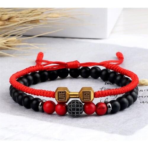 High Quality 2pcs/set Braided Woven Bracelet Adjustable Beaded For Men Women Lucky Jewelry Handmade Couples Bracelets&Bangles