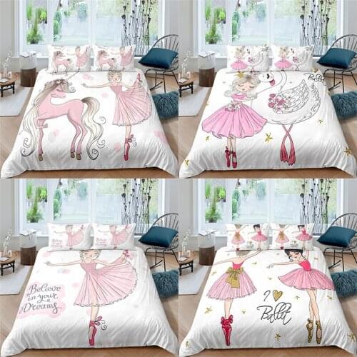 Luxury 3D Dancing Girl Print 2/3Pcs Bedding Sets Comfortable Duvet Cover Pillowcase Home Textiles Queen and King EU/US/AU Size