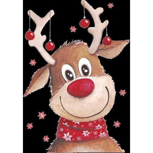 Santas pet Christmas Deer Patches DIY Heat Transfer Stickers Parches Iron Appliques For Clothing For Festival Washable Stickers