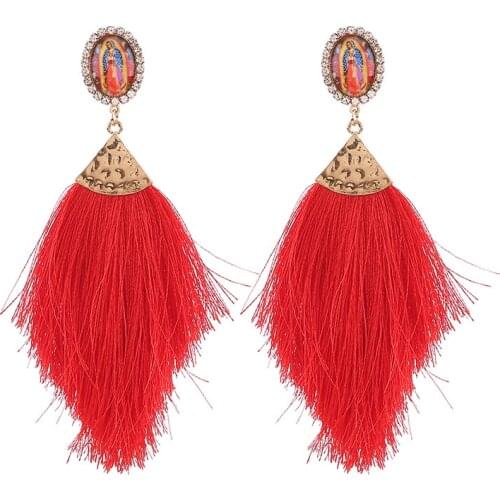 Sehuoran 2019 New Design Tassel Fringe Earrings Long Drop Earrings For Women Lady Party Statement Earrings Party Jewelry Gifts