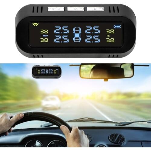 Digital Display Car Electrics Solar TPMS Temperature Warning Intelligent Car Alarm Tire Pressure Monitoring System With 4 Sensor