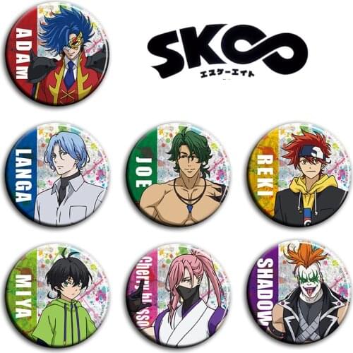 SK8 The Infinity Badges Pins Anime Langa Reki Miya Joe Adam SKwuxiandaMedal Metal Round Brooch Pin Bag Pendant Cosplay Props 58m