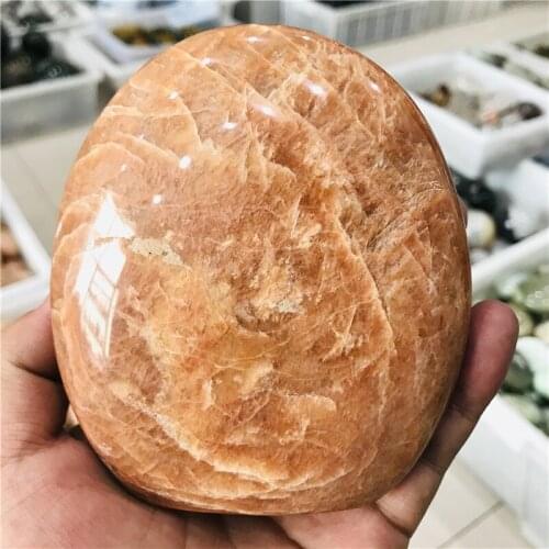 Natural peach stone moonstone decorations quartz crystal decorations healing Aura gift