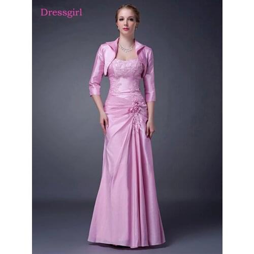 Pink Mother Of The Bride Dresses Mermaid Sweetheart Taffeta Lace Plus Size Long Elegant Groom Mother Dresses Wedding