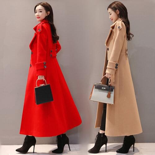 New 2021 Blends Woolens Overcoat Female Coat Autumn Winter Coats And Jackets Women Plus size Coat Womens Wool Coats Long Tops