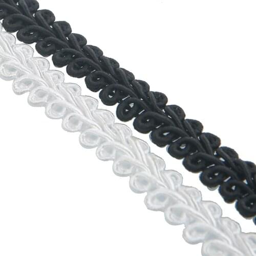 1M Latest Black Lace Fabric White Lace Ribbon For Sewing Dress Bridal Wedding Party Clothing Trim Lace Accessories encaje YU13