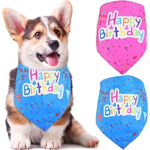 1PCS Pet Bandana Reversible Lovely Dog Bandana Bib Cat Bandana Bib Pets Scarf for Birthday Pet Grooming Costume Accessories
