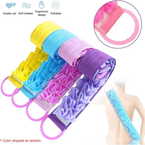 1pcs Bath Flower Pull Back Rub Bath Bath Rough Strip Bath Towel Rub Bath Towel Double Side Rub Back Artifact (random color)