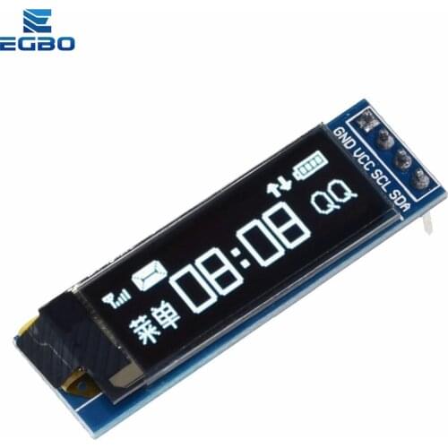 1PCS EGBO 0.91 inch OLED module 0.91" white blue OLED 128X32 OLED LCD LED Display module 0.91" IIC Communicate
