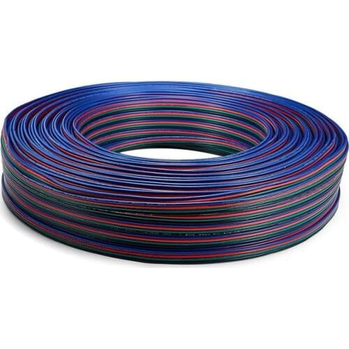 10 roll 100m 4pin UL2468 22 AWG 4x0.34 sq.mm Red Black Wire LED Strip Cable Electric Cable Extend Cord DIY Tinned Copper Wire