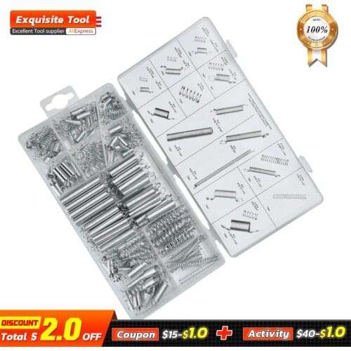 200 Pcs Extension Tension Pressure Spring Assortment Set Home DIY Tool Kit Spring Steels Hardware Kit Assorted Metal