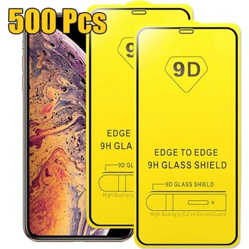 500pcs 9D Tempered Glass Full Glue Cover Screen Protector For Samsung Galaxy A21S A01 Core A11 A21 A31 A41 A51 A61 A71 A81 A91