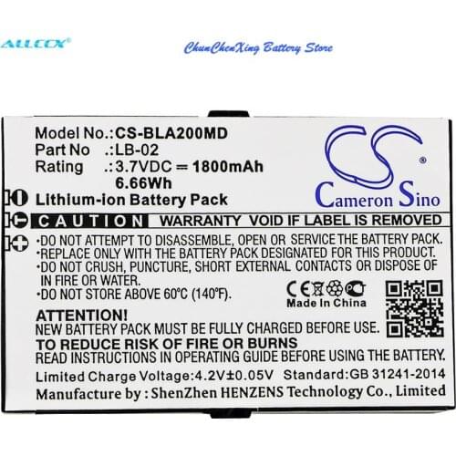 Cameron Sino 1800mAh Battery 12-100-0001,LB-02 for Bolate A2, A3, A4, Q5