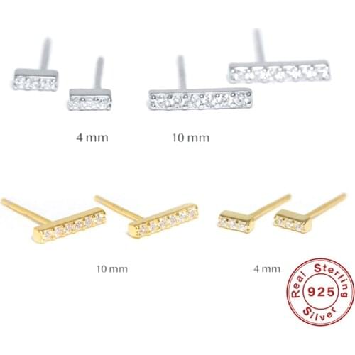 Canner 1 Pair Stud Earring For Women Mini Zircon Pendientes Plata 925 Piercing 925 Sterling Silver Luxury Earring For Dating