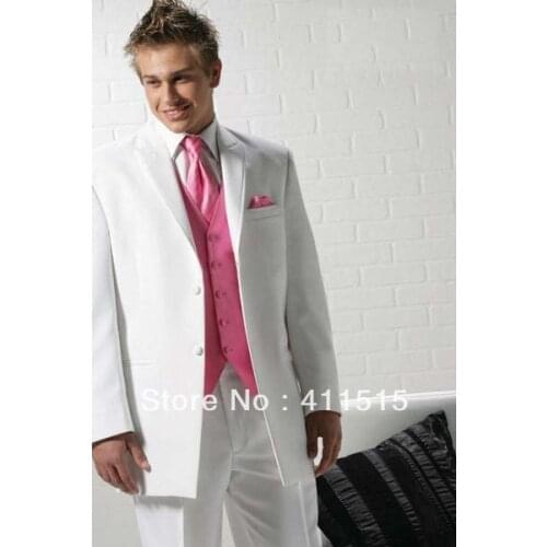 Free shiPPING/White Groom wear Tuxedos Groomsmen Men Wedding Suits/Best man dress/custom made cheap party mans vest dresses vest