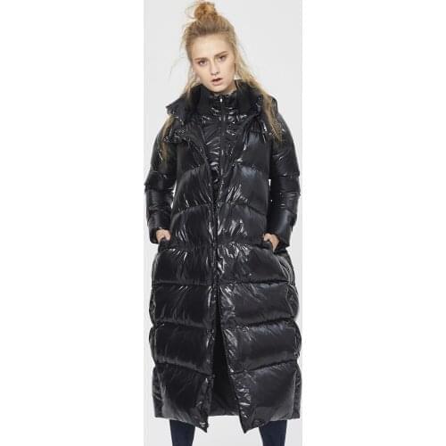 European Fashion 2020 Winter Duck Down Jackets Women Asymmetric Zipper Long Loose Parkas Plus Size 5XL casaco feminino