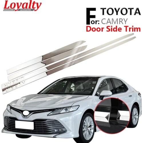 Loyalty for 2018 2019 2020 8th Toyata Camry Door Body Side Molding Cover Trim Stainless Steel Car Accessories