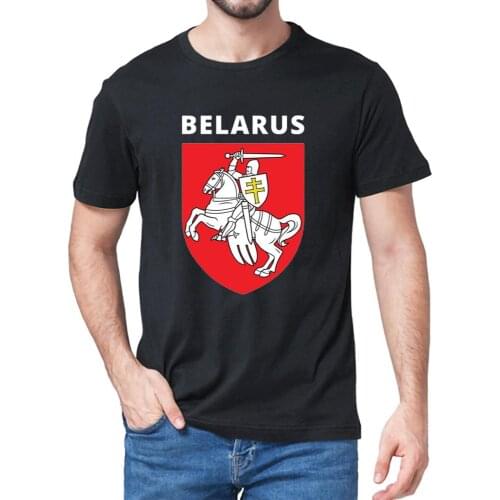 Unisex 100% Cotton Coat of arms of Belarus Pogonya White Red White Flag Protest Symbol Fashion Men T-Shirt Women Soft Top Tee