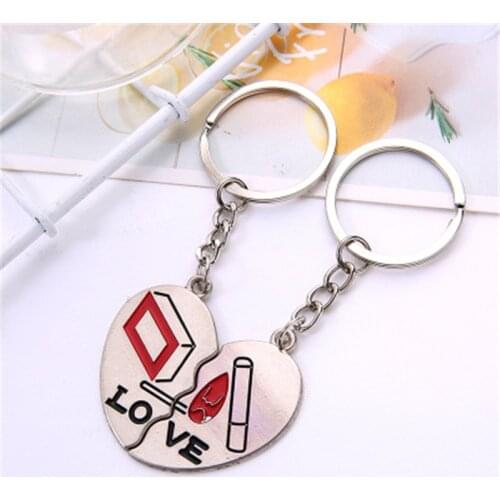 Hot Couple Keychain Wedding Couple Keychain Matchstick Heart Shape Keychain Gifts Men and Women Jewelry