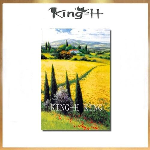 Purple natural scenery of rural landscape acrylic oil painting, handmade oil painting art of the modern household adornment wall