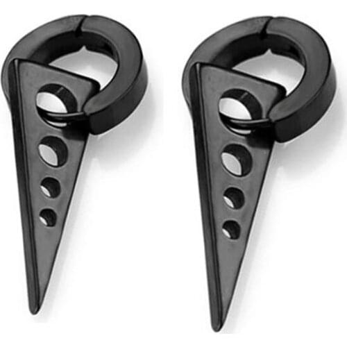 YongChang Cool earrings triangle pendant man woman fashion piercing jewelry 1 pair