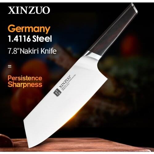 XINZUO 7.8'' Kitchen Slicing Knife Stainless Steel Knife Cooking Tool Sharp Newarrival Nakirir Vegetable Cleaver Ebony Handle